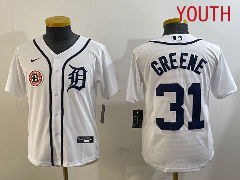 Youth Detroit Tigers #31 Greene White Game 2024 Nike MLB Jersey style 3->youth mlb jersey->Youth Jersey